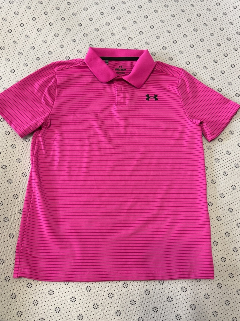 Under Armour Men’s Hot Pink Striped Performance Polo